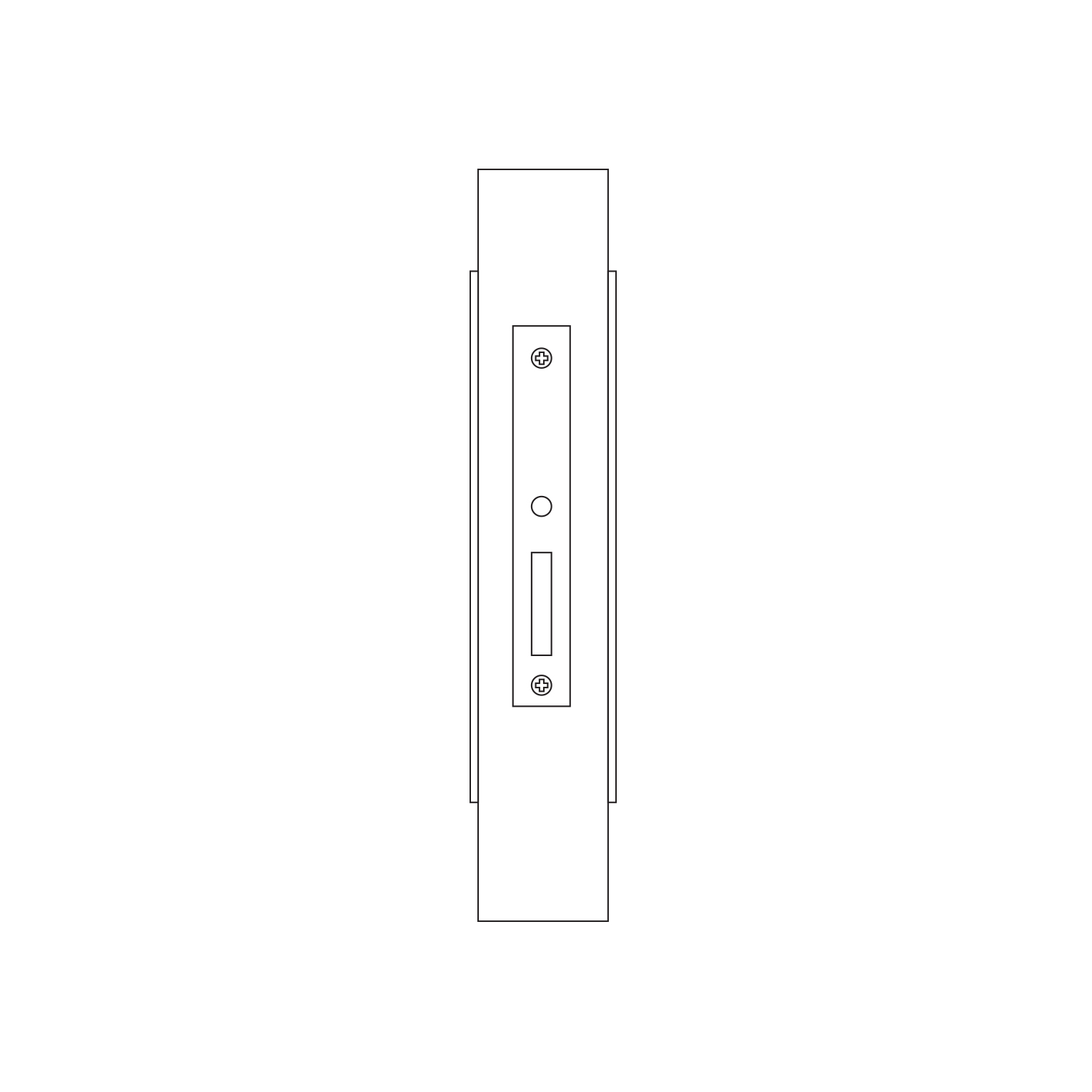 Narrow Modern Rectangular Pocket Door Mortise Lock | Emtek