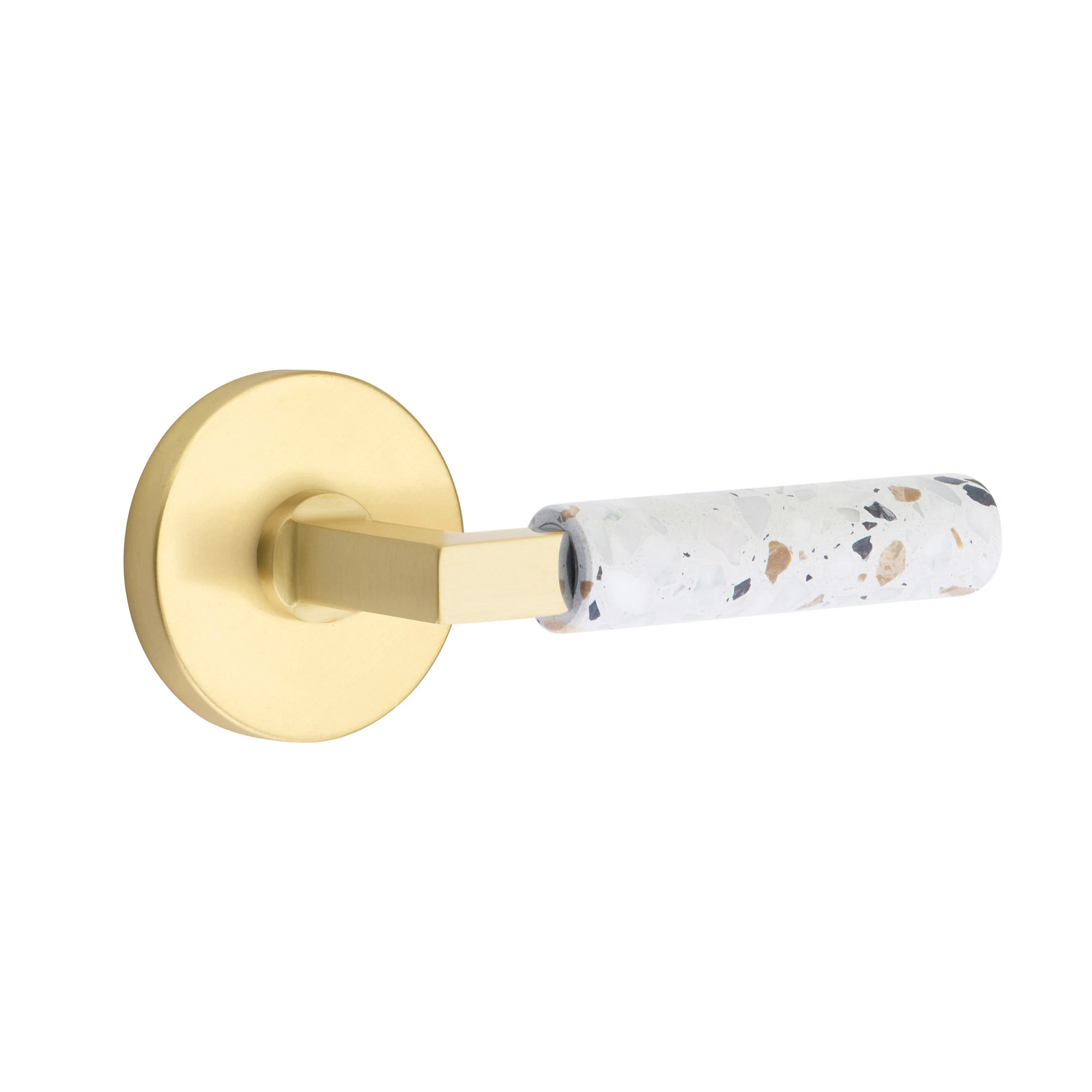 Select L-Square Terrazzo Lever | Emtek